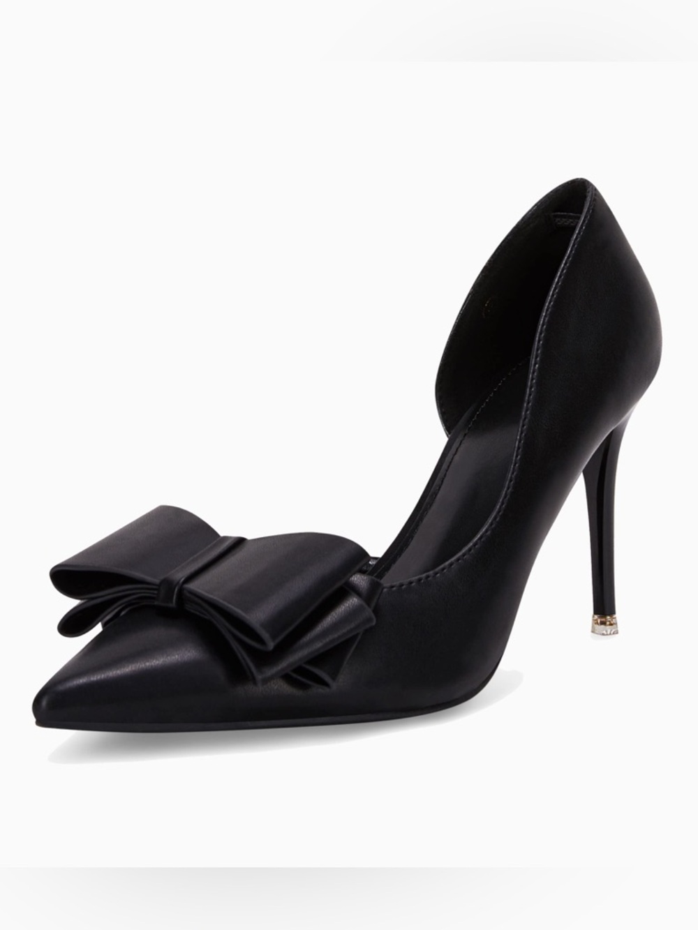 Coutgo Pointed Toe Stiletto Heel Pump Dressy Shoes with Bow